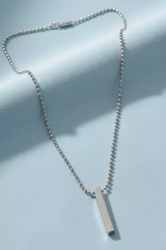  men's silver plated chain with pendant