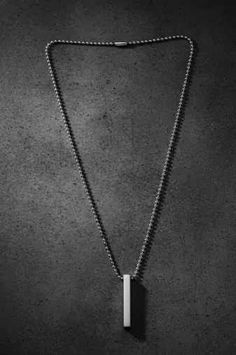  men's silver plated chain with pendant