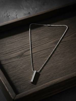  men's silver plated chain with pendant 4