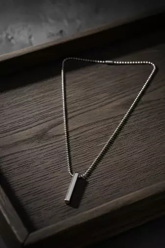  men's silver plated chain with pendant