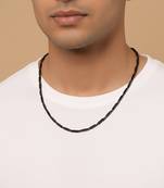 men's black toned silver plated chain