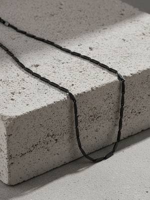  men's black toned silver plated chain 4