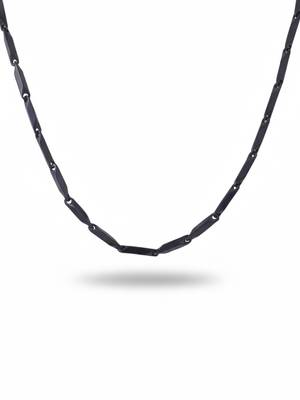  men's black toned silver plated chain 5