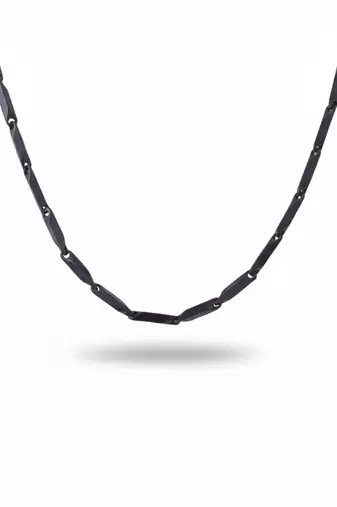  men's black toned silver plated chain