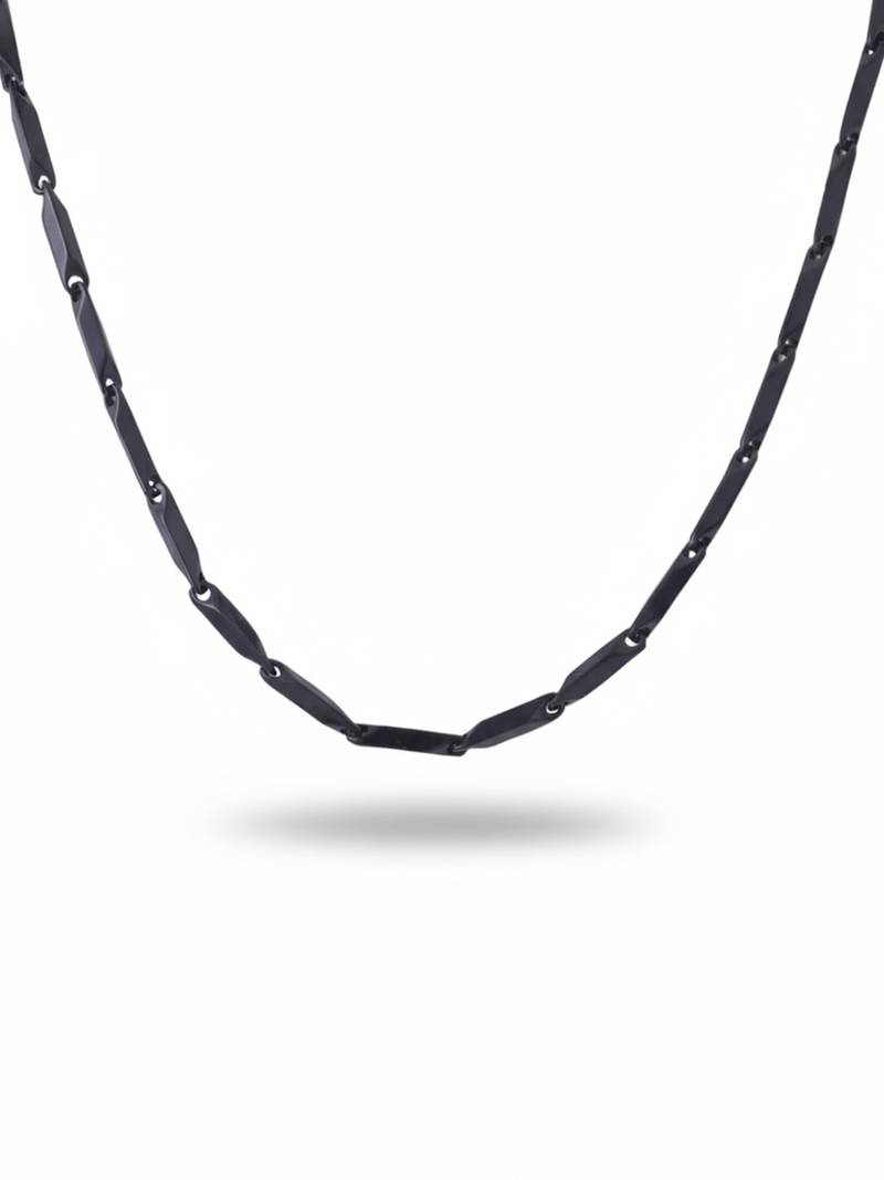  men's black toned silver plated chain