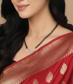  women gold plated black beaded mangalsutra