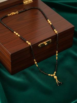  women black gold plated mangalsutra 4