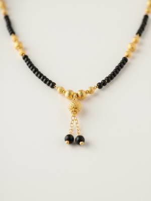  women black gold plated mangalsutra 5