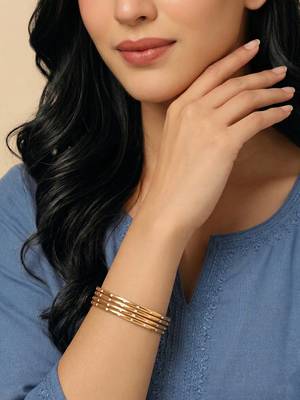  women set of 4 gold plated handcrafted cz studded bangle 3