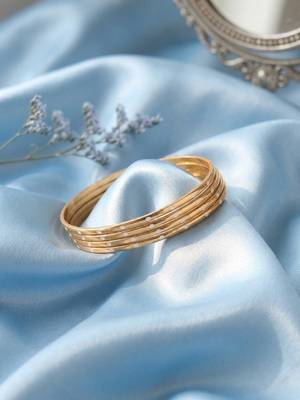  women set of 4 gold plated handcrafted cz studded bangle 4