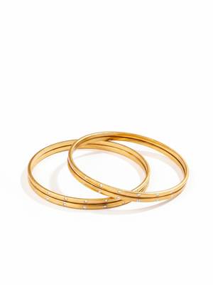  women set of 4 gold plated handcrafted cz studded bangle 5