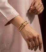  women set of 2 gold plated meenakari kada bangle