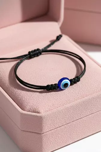 unisex black evil eye adjustable bracelet