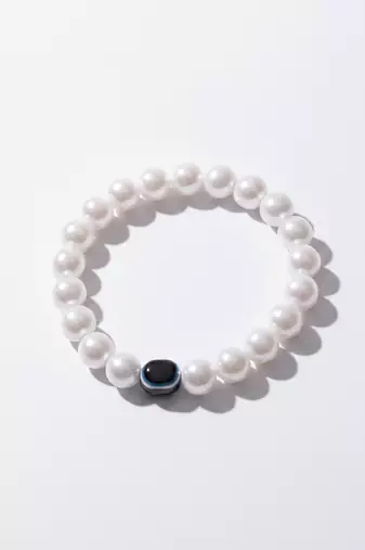  unisex black evil eye white bracelet