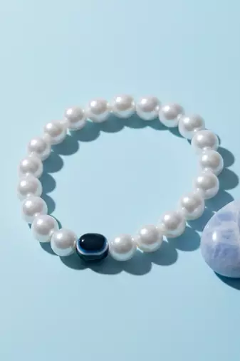  unisex black evil eye white bracelet