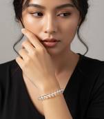  unisex white crystal beaded bracelet