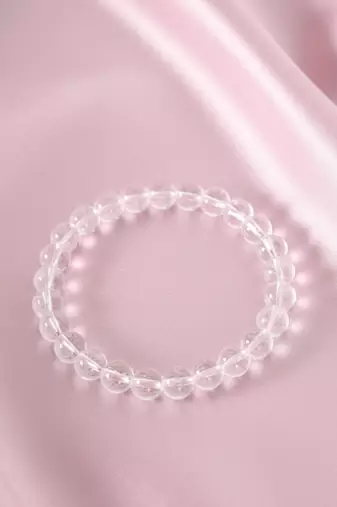  unisex white crystal beaded bracelet