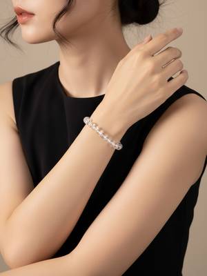  unisex white crystal beaded bracelet 3