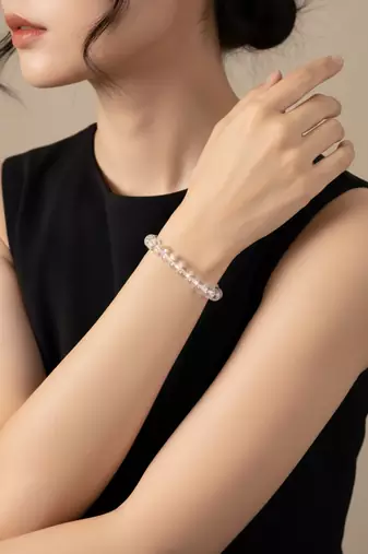  unisex white crystal beaded bracelet