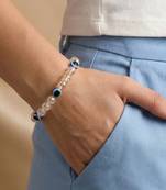  unisex white crystal evil eye bracelet