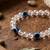  unisex white crystal evil eye bracelet