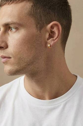  men's gold plated hoop earrings