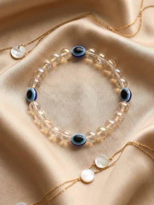  unisex white crystal evil eye bracelet 4