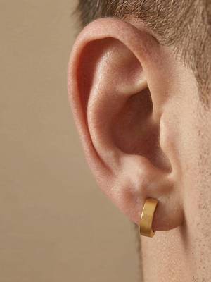  men's gold plated hoop earrings 2