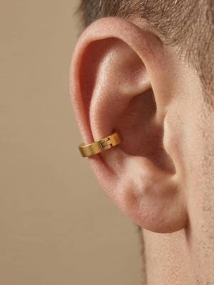  men's gold plated hoop earrings 3