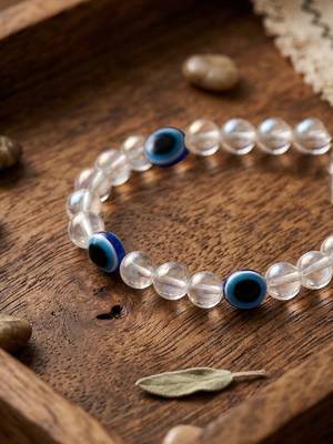  unisex white crystal evil eye bracelet 5