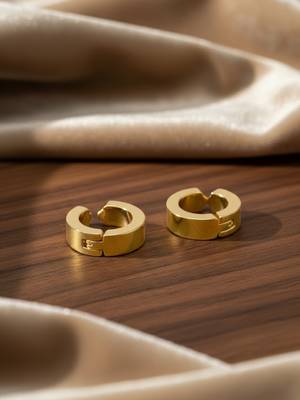  men's gold plated hoop earrings 4