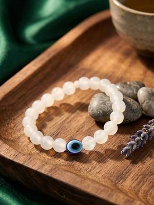  unisex white crystal evil eye bracelet 1