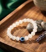  unisex white crystal evil eye bracelet