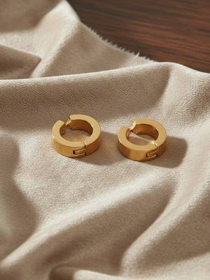 men's gold plated hoop earrings 5