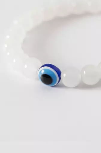  unisex white crystal evil eye bracelet