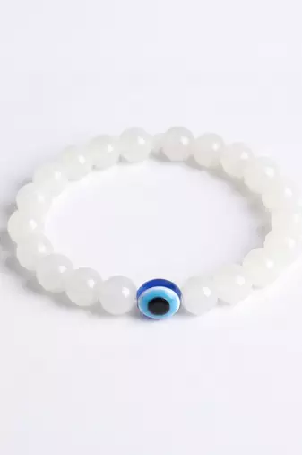  unisex white crystal evil eye bracelet