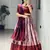Wine Color Zari Weaving Work Silk Lehenga Choli With Unstitched Blouse