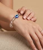  unisex white crystal evil eye bracelet