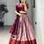 Wine Color Zari Weaving Work Silk Lehenga Choli With Unstitched Blouse