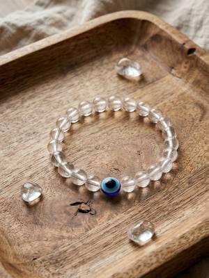  unisex white crystal evil eye bracelet 2
