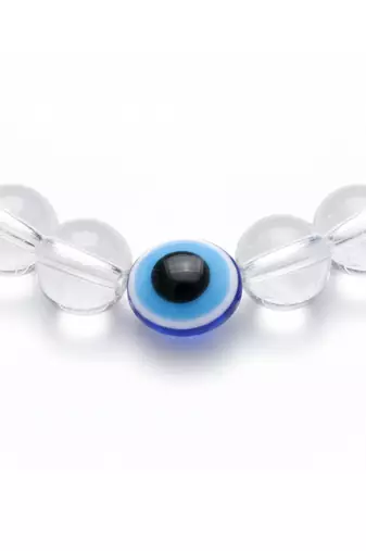  unisex white crystal evil eye bracelet