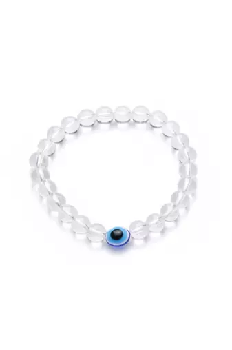  unisex white crystal evil eye bracelet