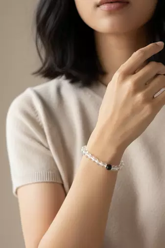  unisex white crystal evil eye bracelet