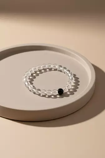  unisex white crystal evil eye bracelet