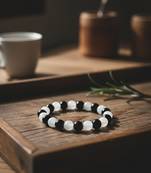  unisex black & white beaded bracelet