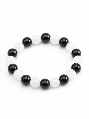  unisex black & white beaded bracelet 3