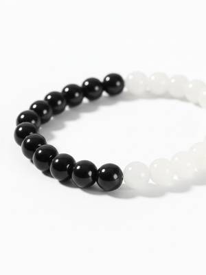  unisex black & white crystal beaded bracelet 5