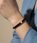  unisex black & white crystal beaded bracelet