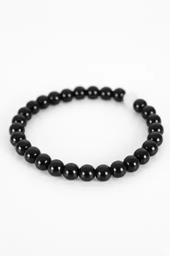  unisex black & white crystal beaded bracelet