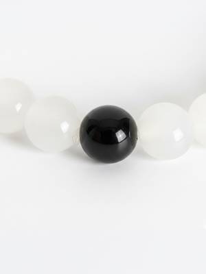  unisex white & black crystal beaded bracelet 4